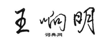 駱恆光王響明行書個性簽名怎么寫