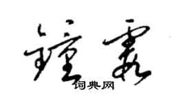 梁錦英鍾霞草書個性簽名怎么寫