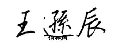 王正良王遜辰行書個性簽名怎么寫