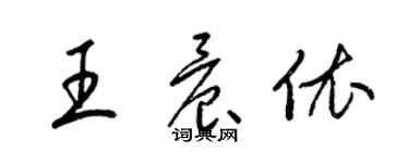 梁錦英王晨依草書個性簽名怎么寫