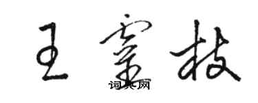 駱恆光王靈枝草書個性簽名怎么寫