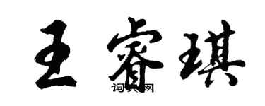 胡問遂王睿琪行書個性簽名怎么寫