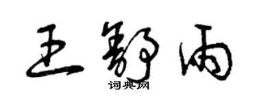 曾慶福王舒雨草書個性簽名怎么寫