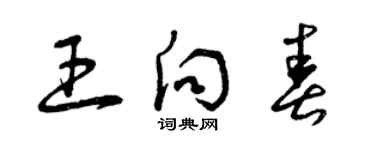 曾慶福王向春草書個性簽名怎么寫