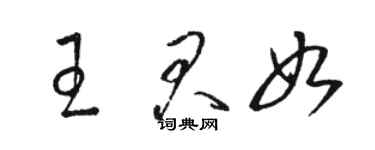 駱恆光王君如草書個性簽名怎么寫