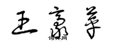 曾慶福王豪苹草書個性簽名怎么寫