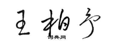 駱恆光王柏予草書個性簽名怎么寫