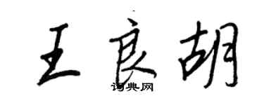 王正良王良胡行書個性簽名怎么寫