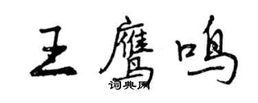 曾慶福王鷹鳴行書個性簽名怎么寫
