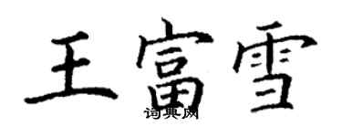 丁謙王富雪楷書個性簽名怎么寫