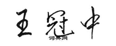 駱恆光王冠中行書個性簽名怎么寫