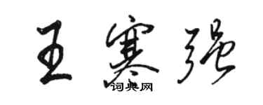 駱恆光王寒強行書個性簽名怎么寫