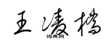 梁錦英王凌橋草書個性簽名怎么寫