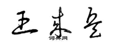 曾慶福王來兵草書個性簽名怎么寫