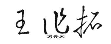 駱恆光王作拓草書個性簽名怎么寫