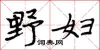 周炳元野婦楷書怎么寫