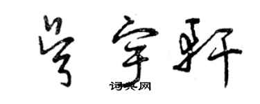 曾慶福吳宇軒草書個性簽名怎么寫