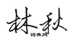 駱恆光林秋行書個性簽名怎么寫