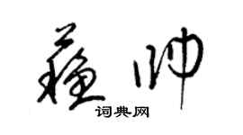 梁錦英蘇帥草書個性簽名怎么寫