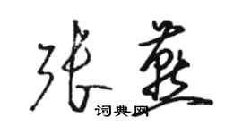 駱恆光張燕草書個性簽名怎么寫