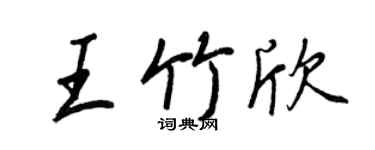 王正良王竹欣行書個性簽名怎么寫
