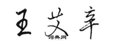 駱恆光王艾辛行書個性簽名怎么寫