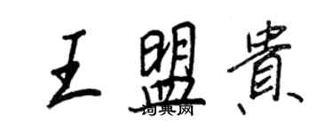 王正良王盟貴行書個性簽名怎么寫