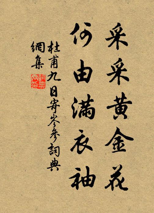 杜甫采采黃金花,何由滿衣袖。書法作品欣賞