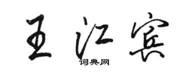 駱恆光王江賓行書個性簽名怎么寫