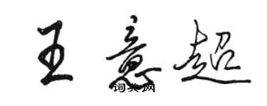 駱恆光王意超行書個性簽名怎么寫