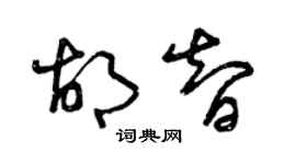 曾慶福胡智草書個性簽名怎么寫