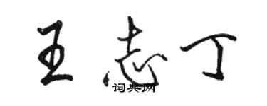 駱恆光王志丁行書個性簽名怎么寫