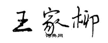 曾慶福王家柳行書個性簽名怎么寫