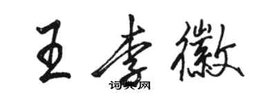 駱恆光王李徽行書個性簽名怎么寫