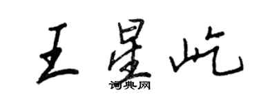 王正良王星屹行書個性簽名怎么寫