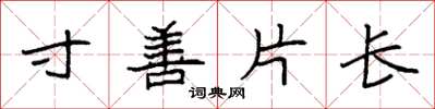 袁強寸善片長楷書怎么寫