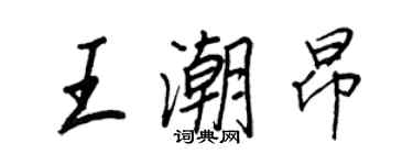 王正良王潮昂行書個性簽名怎么寫
