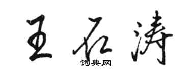 駱恆光王石濤行書個性簽名怎么寫