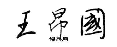 王正良王昂國行書個性簽名怎么寫