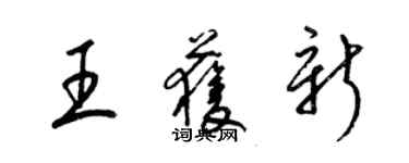 梁錦英王獲新草書個性簽名怎么寫
