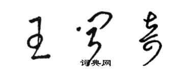 駱恆光王聞奇草書個性簽名怎么寫