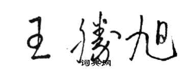 駱恆光王勝旭草書個性簽名怎么寫