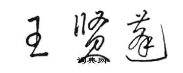 駱恆光王賢蓬草書個性簽名怎么寫