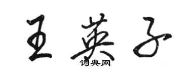 駱恆光王英子行書個性簽名怎么寫