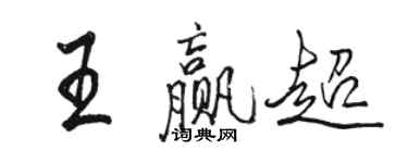 駱恆光王贏超行書個性簽名怎么寫