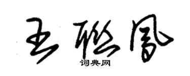 朱錫榮王聯鳳草書個性簽名怎么寫