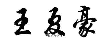 胡問遂王夏豪行書個性簽名怎么寫
