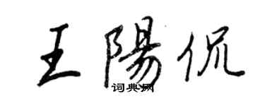 王正良王陽侃行書個性簽名怎么寫