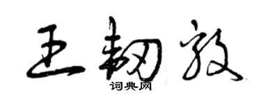 曾慶福王韌毅草書個性簽名怎么寫