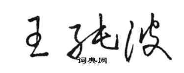 駱恆光王純波草書個性簽名怎么寫